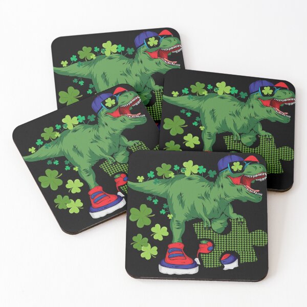 Item preview, Dinosaur Autism Awareness Shamrock St. Patrick's Day Lucky designed and sold by RoyesButler.