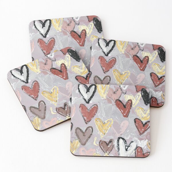 Item preview, Abstract Hand Painted Hearts Pattern designed and sold by yara.lahdo.