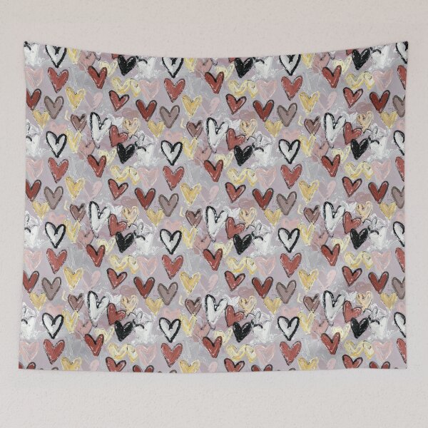 Item preview, Abstract Hand Painted Hearts Pattern designed and sold by yara.lahdo.