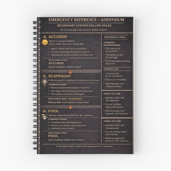 Item preview, Emergency Reference Poster: Secondary System Failure Roles designed and sold by It's Heritage Hoss.