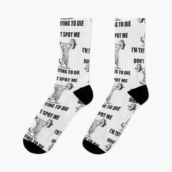 Item preview, Don't Spot Me I'm Trying To Die, Funny Sad Gym Cat Meme designed and sold by RandyHaskins.