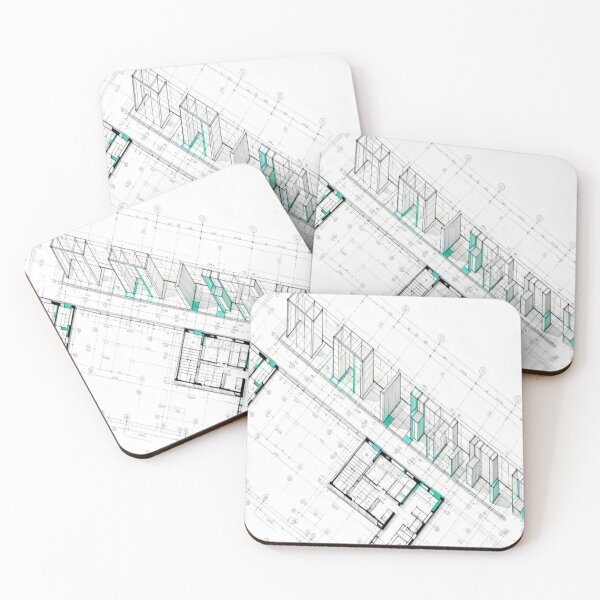 Item preview, Spatial Blueprint – 2D/3D Architectural Layout with Cyan Highlights designed and sold by Cristhian Almanza.