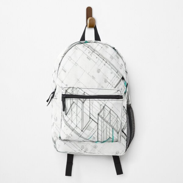 Item preview, Spatial Blueprint – 2D/3D Architectural Layout with Cyan Highlights designed and sold by Cristhian Almanza.