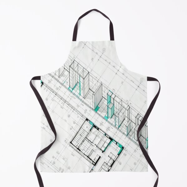 Item preview, Spatial Blueprint – 2D/3D Architectural Layout with Cyan Highlights designed and sold by Cristhian Almanza.