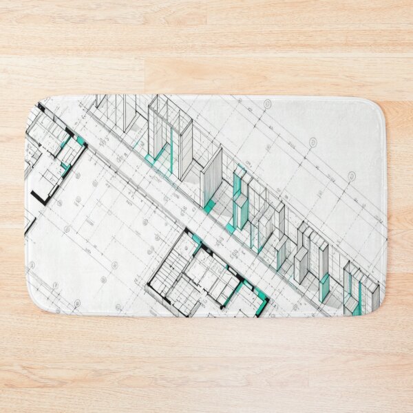 Item preview, Spatial Blueprint – 2D/3D Architectural Layout with Cyan Highlights designed and sold by Cristhian Almanza.