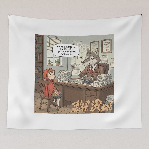 Item preview, Funny Little Red Riding Hood Accounting Wolf CPA designed and sold by FiscalFashions.