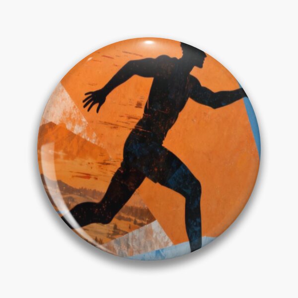 Item preview, Nature in Motion – Runner Silhouette with Geometric Landscape Collage designed and sold by Cristhian Almanza.