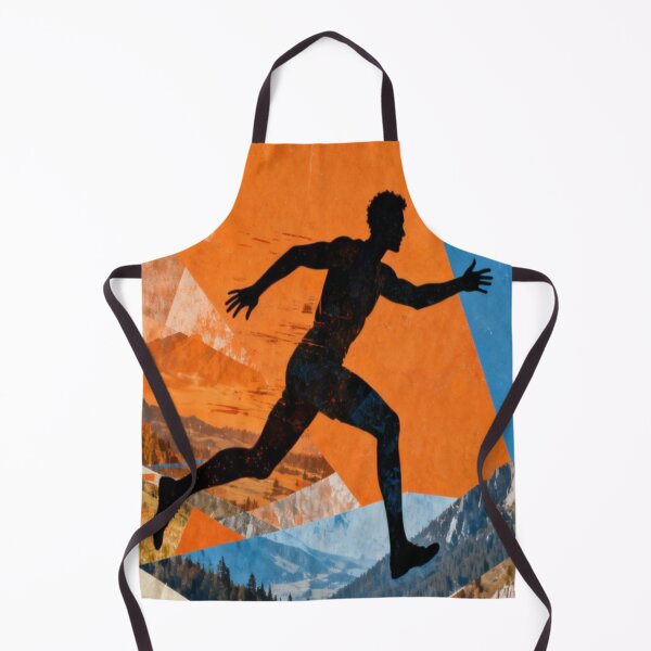 Item preview, Nature in Motion – Runner Silhouette with Geometric Landscape Collage designed and sold by Cristhian Almanza.