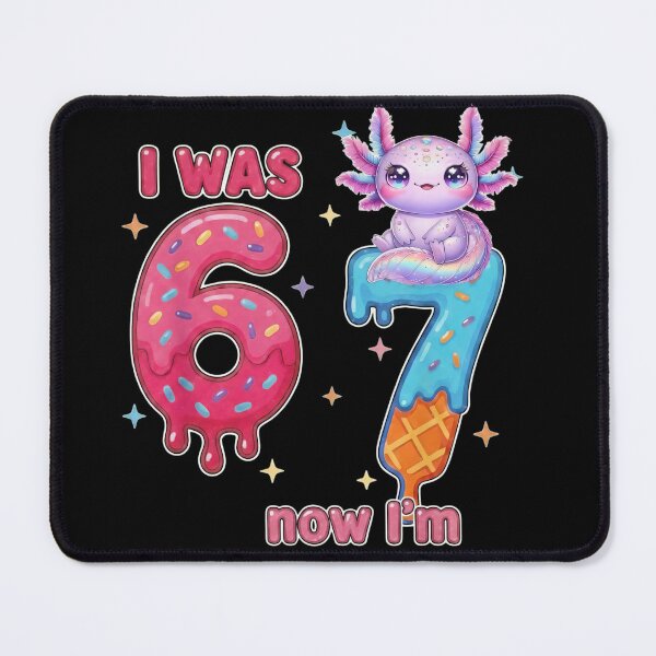 Item preview, I Was 6 Now I’m 7 Axolotl Birthday Shirt designed and sold by LashondaGreen89.