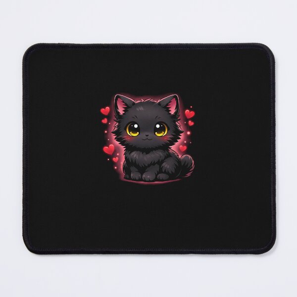 Item preview, Cute Japanese Black Cat Valentine Love Anime Art designed and sold by SWEET-TINAPAY.