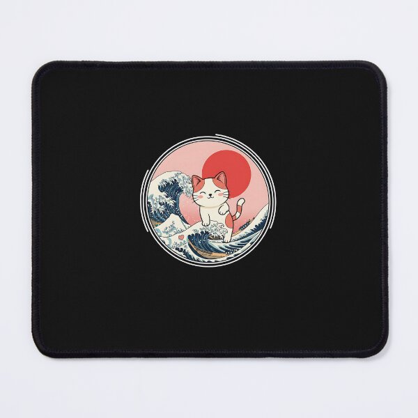 Item preview, Cute Japanese Cat Valentine Great Wave Anime Art designed and sold by SWEET-TINAPAY.