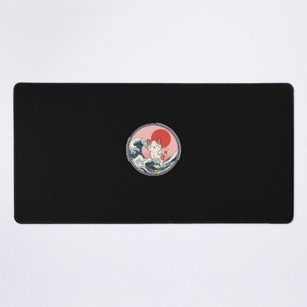 Item preview, Cute Japanese Cat Valentine Great Wave Anime Art designed and sold by SWEET-TINAPAY.