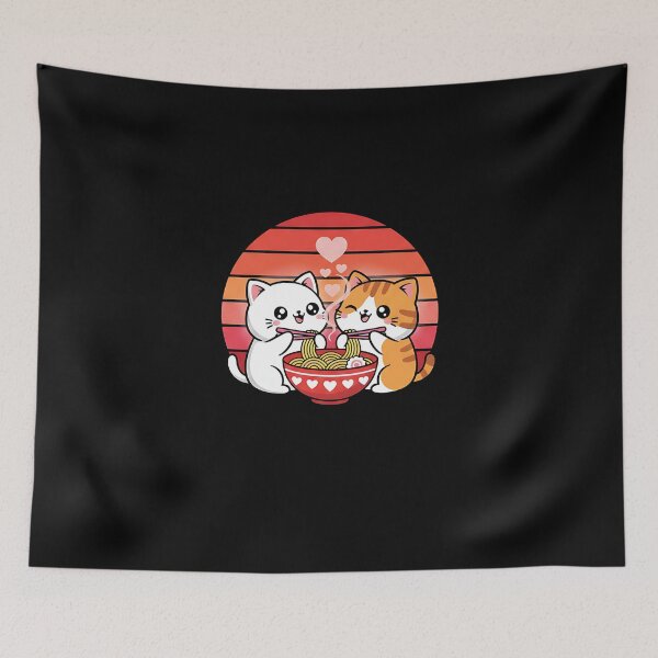 Item preview, Cute Japanese Kawaii Ramen Cat Couple Valentine designed and sold by SWEET-TINAPAY.