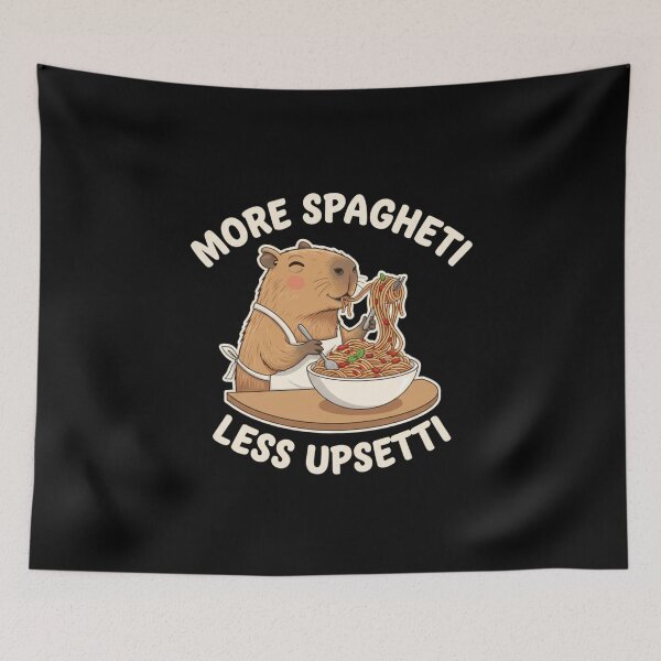 Item preview, More Spaghetti Less upsetti Capybara Eating Pasta designed and sold by Meryem Mamouni.