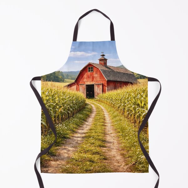 Item preview, Old Red Barn in Cornfield designed and sold by Myra365Art.