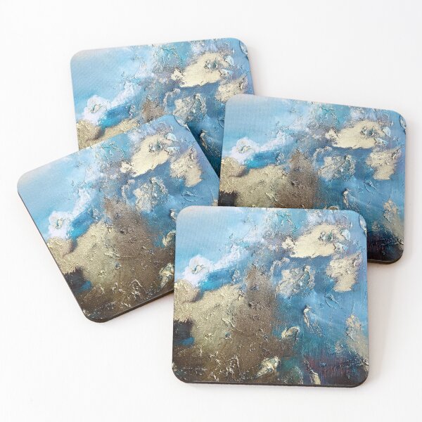 Item preview, "Celestial Cascades" Abstracted Wanderlust textured oil painting designed and sold by Jenn Krauss.