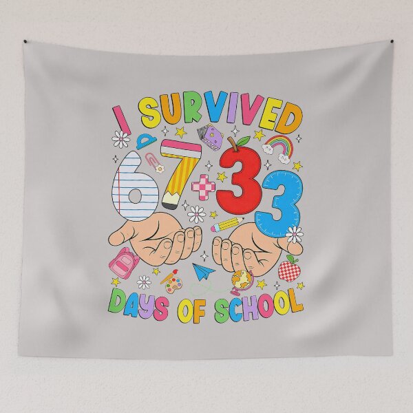 Item preview, I Survived 67 33 Days of School Six Seven Meme Teachers Kids designed and sold by MabelWells.