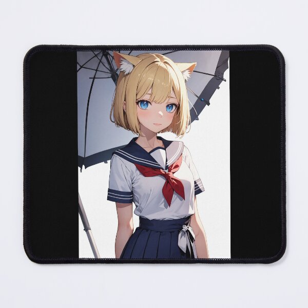 Item preview, Cute Blonde Neko Schoolgirl - Nakaki Kiosuki Anime Art designed and sold by iloveanimechibi.