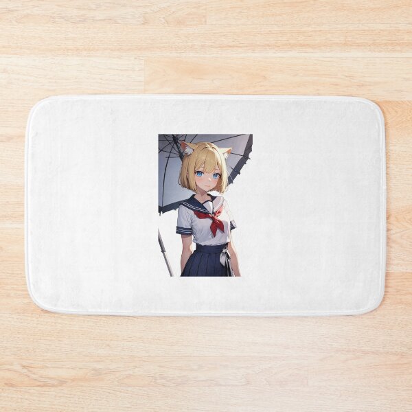 Item preview, Cute Blonde Neko Schoolgirl - Nakaki Kiosuki Anime Art designed and sold by iloveanimechibi.