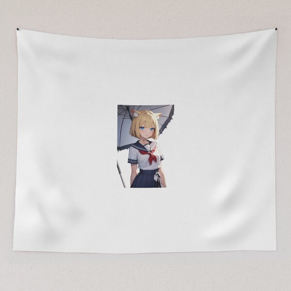 Item preview, Cute Blonde Neko Schoolgirl - Nakaki Kiosuki Anime Art designed and sold by iloveanimechibi.