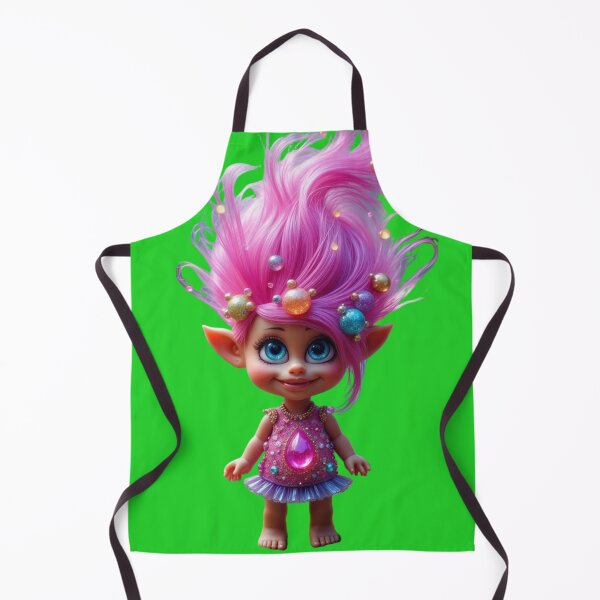 Item preview, Pixie Pop Stardazzle | Whimsical Troll Doll Art with Pink Hair | Cute Fantasy Character Art | Retro designed and sold by Whimsical Art by Angela.