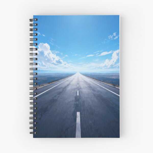 Item preview, Infinite Path – Straight Highway into Horizon with Blue Sky and Mountains designed and sold by Cristhian Almanza.