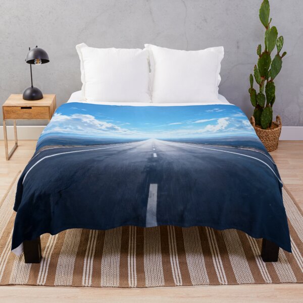 Item preview, Infinite Path – Straight Highway into Horizon with Blue Sky and Mountains designed and sold by Cristhian Almanza.
