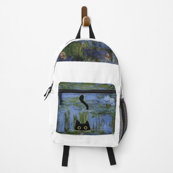 Item preview, cute cat in water lilies pond designed and sold by PurrfectHome.