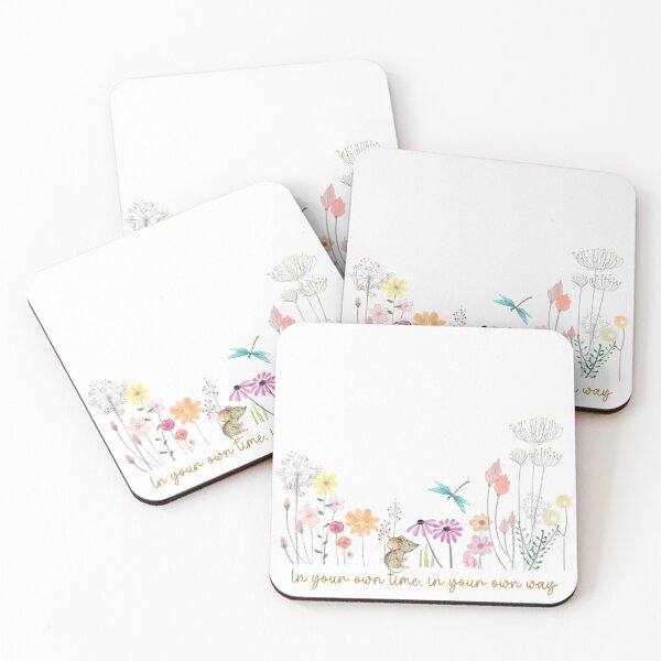 Item preview, Pastel Dragonfly and Wildflower Illustration designed and sold by CottonandQuill.