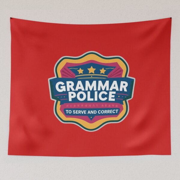 Item preview, Grammar Police Badge Logo for Correct Writing designed and sold by Rue Market.