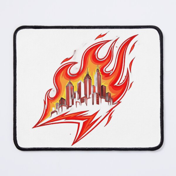 Item preview, City on fire with flames shaped like a comet designed and sold by VerizalShop.