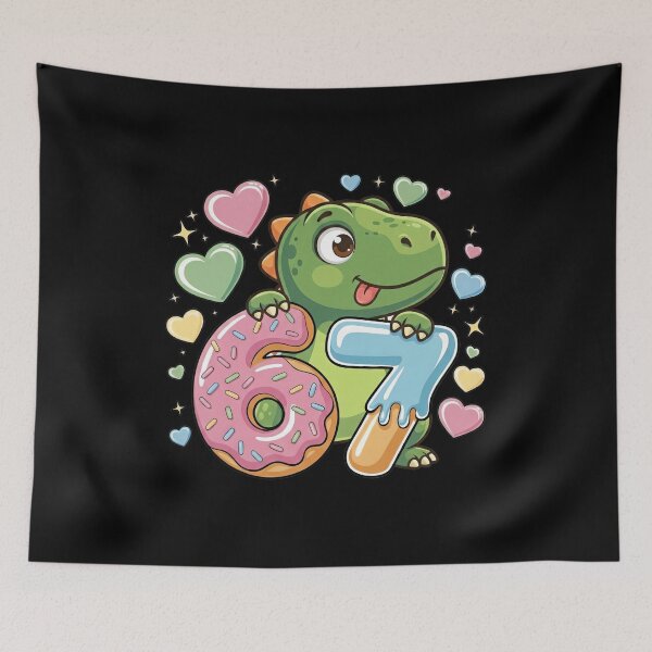 Item preview, Cute Dino 67 Six Seven Donut Ice Cream T-Shirt designed and sold by LashondaGreen89.