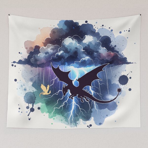 Item preview, Flying Dragons Stormy Night Sky designed and sold by Sarah Teigland.