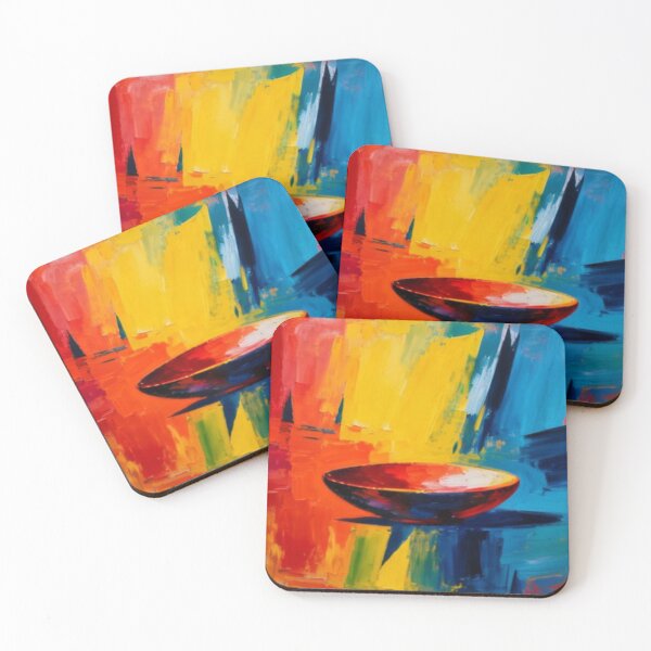 Item preview, Red Vessel – Abstract Bowl with Colorful Brushstroke Background designed and sold by Cristhian Almanza.