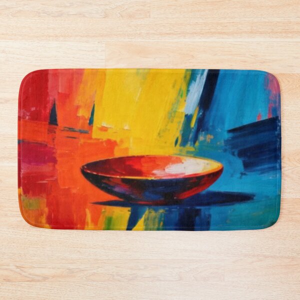 Item preview, Red Vessel – Abstract Bowl with Colorful Brushstroke Background designed and sold by Cristhian Almanza.