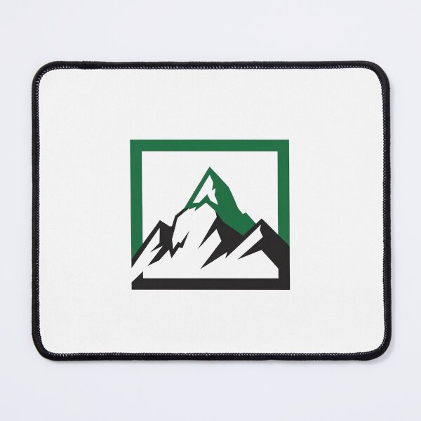 Item preview, Mountain landscape with a prominent peak in the center, surrounded by a green frame designed and sold by VerizalShop.