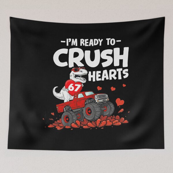 Item preview, Funny Dino Valentine Crush Hearts 67 Six Seven T-Shirt designed and sold by LashondaGreen89.