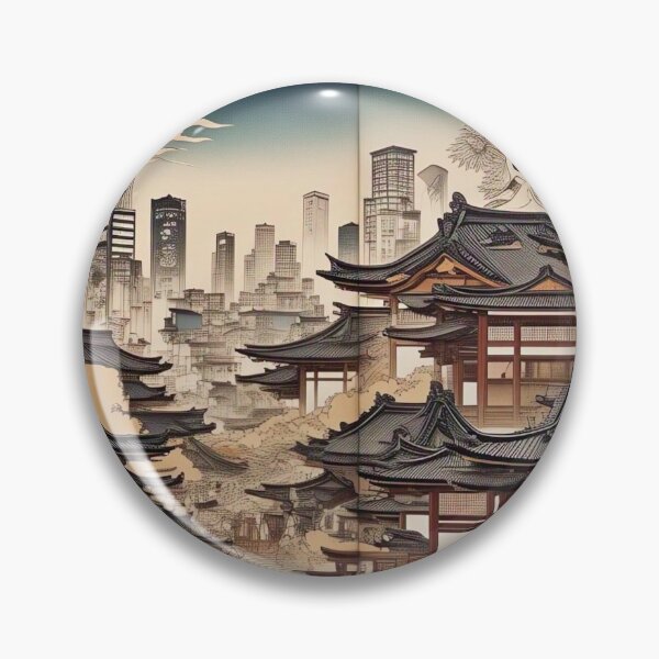 Item preview, Modern Tokyo Metropolis Ukiyo-e: Sunset Cityscape & Mount Fuji designed and sold by Vandy Fullam.