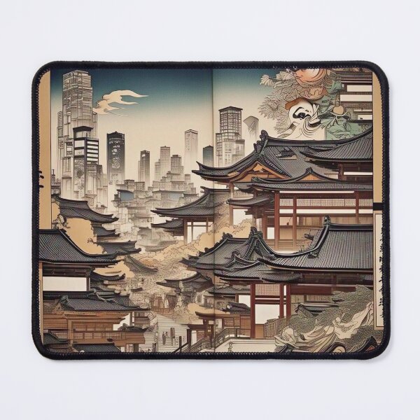 Item preview, Modern Tokyo Metropolis Ukiyo-e: Sunset Cityscape & Mount Fuji designed and sold by Vandy Fullam.
