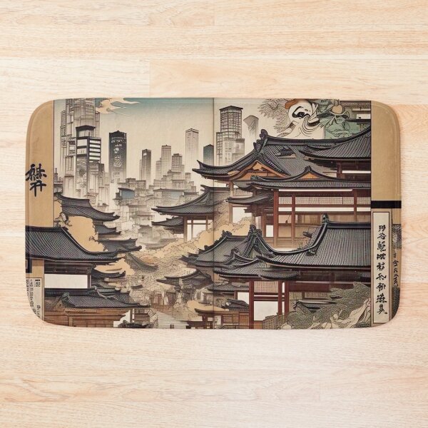 Item preview, Modern Tokyo Metropolis Ukiyo-e: Sunset Cityscape & Mount Fuji designed and sold by Vandy Fullam.
