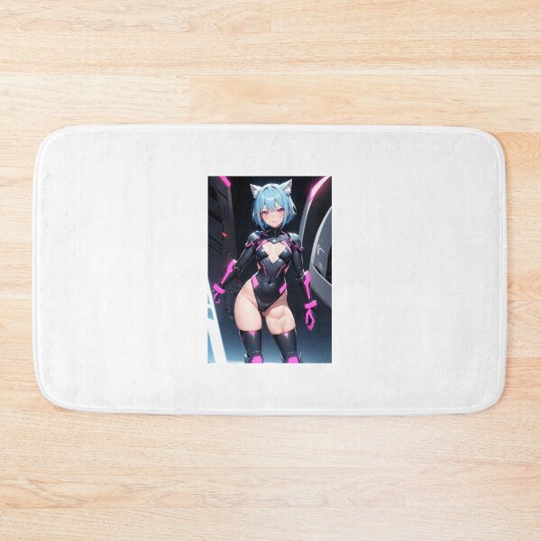 Item preview, Otsuyashi Madiri Cyberpunk Cat Girl - Futuristic Neon Sci-Fi Anime Art designed and sold by iloveanimechibi.