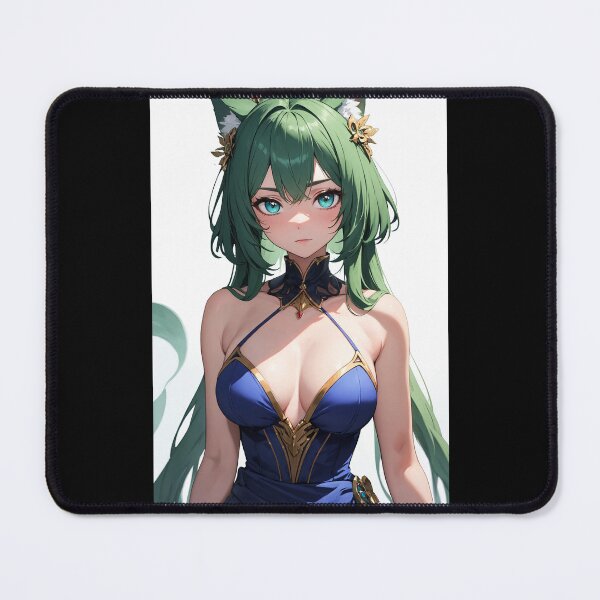 Item preview, Sakubaru Ayanase Forest Nekomimi - Elegant Green Hair Nature Anime Art designed and sold by iloveanimechibi.