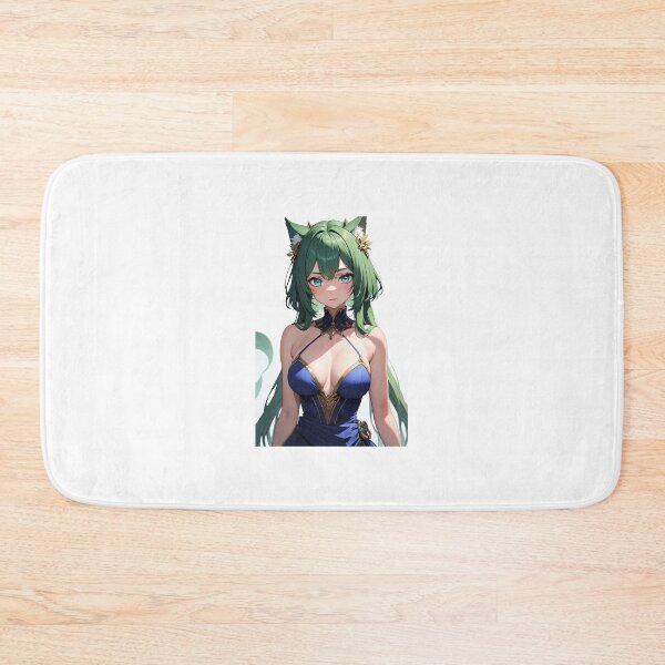 Item preview, Sakubaru Ayanase Forest Nekomimi - Elegant Green Hair Nature Anime Art designed and sold by iloveanimechibi.