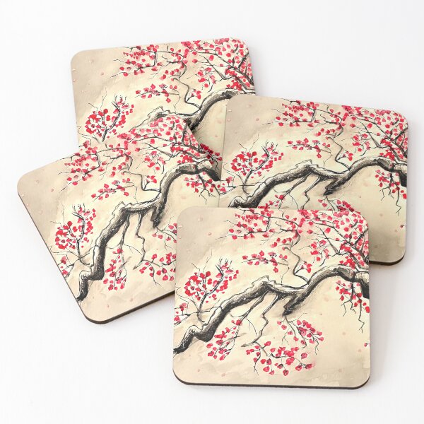 Item preview, Scarlet Sakura – Contemporary Floral Watercolour designed and sold by ArtwithKellie.