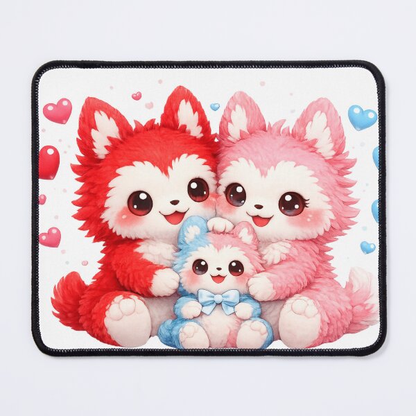 Item preview, Bubu Family – A Cozy Plush Family Illustration - NixWing Comfort Collection designed and sold by NixFire.