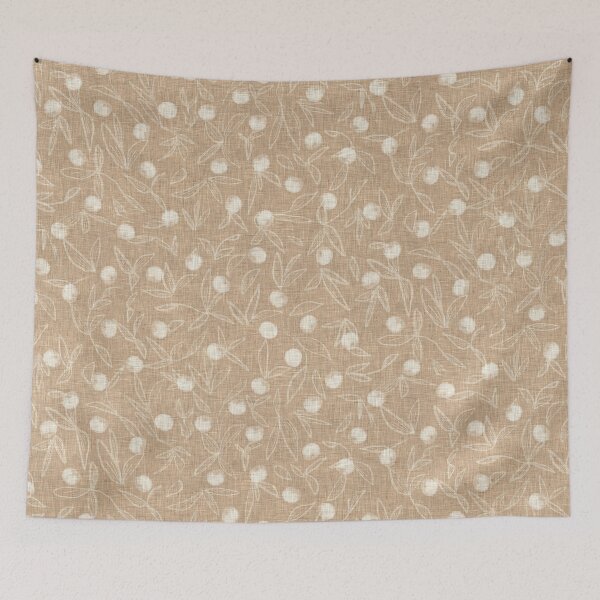 Item preview, Vintage Fruits & Leaves with Linen Texture Beige Benjamin Moore Sherwood Tan 1054 designed and sold by LoveAlways-AEP.