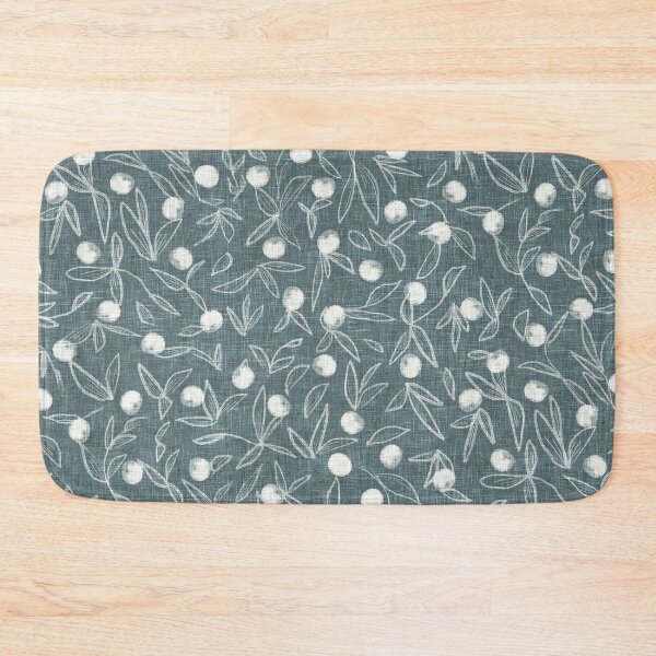 Item preview, Vintage Fruits & Leaves with Linen Texture Teal Benjamin Moore Narragansett Green HC-157 designed and sold by LoveAlways-AEP.