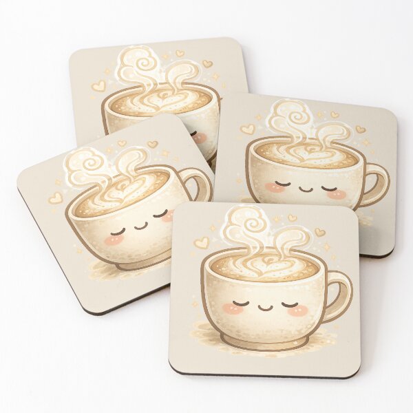Item preview, Cute Oat Milk Latte – Cozy Kawaii Drink Illustration designed and sold by MeghannsMinimalMeals.