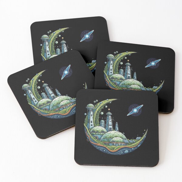 Item preview,  Futuristic Eco Colony on the Moon with Green Energy designed and sold by PunkVerseStudio.