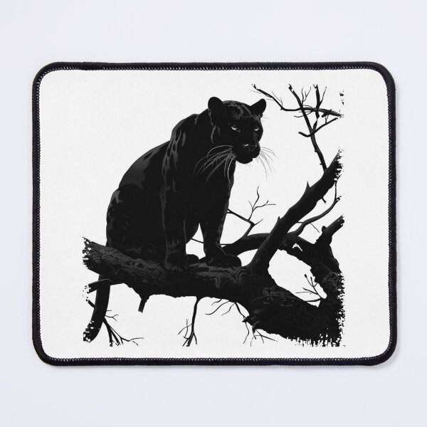 Item preview, Black Panther Silhouette on Tree – Wildlife Jungle Art designed and sold by inkoutninja.